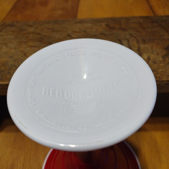 Red Cup Living Reusable Cocktail Cup 12 Oz  Red Stem Barware Plastic BPA Free - Picture 3 of 4